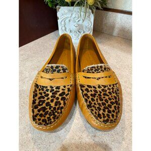 New Massimo Matteo Penny Loafers with Cheetah Vamp Size 7.5